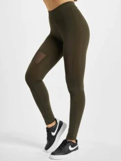 URBAN CLASSICS Damen Legging Tech Mesh In Olive