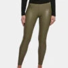 URBAN CLASSICS Damen Legging Faux Leather In Olive