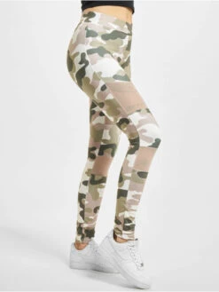 URBAN CLASSICS Damen Legging Classics Camo Tech Mesh In Rosa