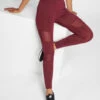 URBAN CLASSICS Damen Legging Tech Mesh In Rot