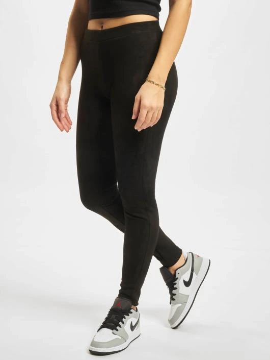 URBAN CLASSICS Damen Legging Ladies Imitation Suede In Schwarz 1 URBAN CLASSICS Damen Legging Ladies Imitation Suede In Schwarz