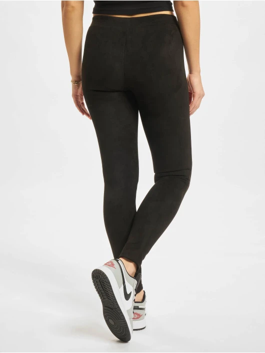 URBAN CLASSICS Damen Legging Ladies Imitation Suede In Schwarz 2 URBAN CLASSICS Damen Legging Ladies Imitation Suede In Schwarz – Bild 2