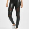 URBAN CLASSICS Damen Legging Tech Mesh Faux In Schwarz