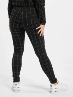 URBAN CLASSICS Damen Legging Ladies Check High Waist In Schwarz -URBAN CLASSICS Verkaufsgeschäft urban classics legging schwarz 799408 1