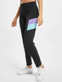 URBAN CLASSICS Damen Legging Ladies Color Block In Schwarz