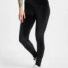 URBAN CLASSICS Damen Legging Ladies High Waist Velvet In Schwarz