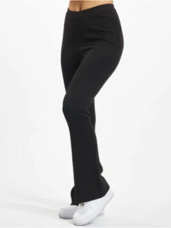 URBAN CLASSICS Damen Legging Ladies Rib Knit Bootcut In Schwarz
