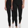 URBAN CLASSICS Damen Legging Ladies High Waist Jersey 2-Pack In Schwarz