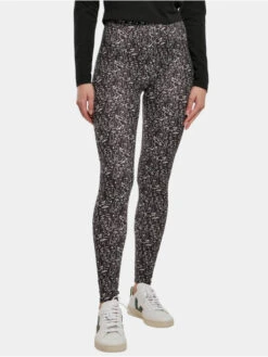 URBAN CLASSICS Damen Legging Ladies Soft Aop In Schwarz