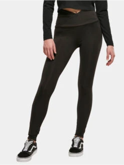 URBAN CLASSICS Damen Legging Ladies Recycled V Waist In Schwarz