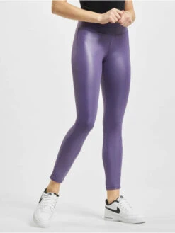 URBAN CLASSICS Damen Legging Imitation Leather In Violet