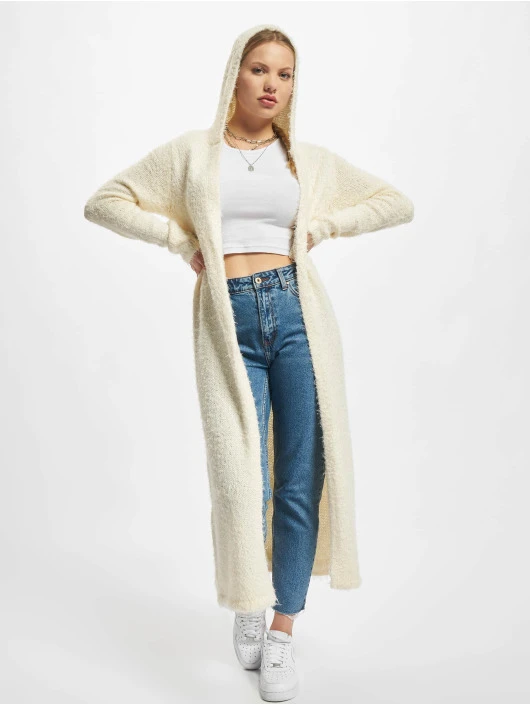 URBAN CLASSICS Damen Strickjacke Ladies Hooded In Beige 1 URBAN CLASSICS Damen Strickjacke Ladies Hooded In Beige