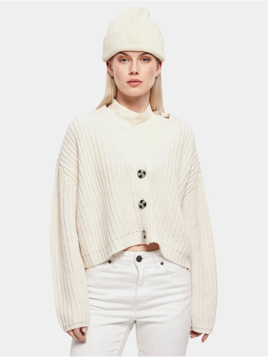 URBAN CLASSICS Damen Strickjacke Ladies Oversized In Beige 1 URBAN CLASSICS Damen Strickjacke Ladies Oversized In Beige