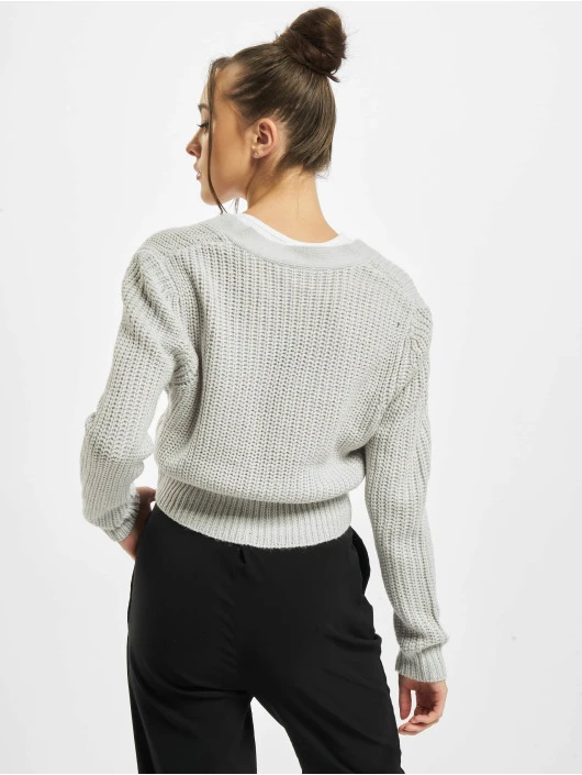 URBAN CLASSICS Damen Strickjacke Ladies Short In Grau 2 URBAN CLASSICS Damen Strickjacke Ladies Short In Grau – Bild 2