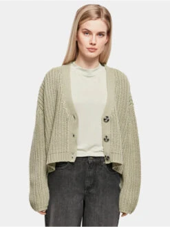 URBAN CLASSICS Damen Strickjacke Ladies Oversized In Grün