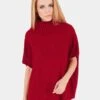 URBAN CLASSICS Damen Strickjacke Knitted Poncho In Rot