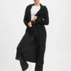 URBAN CLASSICS Damen Strickjacke Hooded Feather In Schwarz
