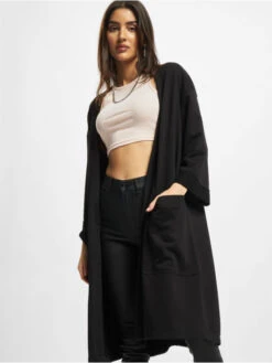 URBAN CLASSICS Damen Strickjacke Ladies Oversized In Schwarz