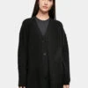URBAN CLASSICS Damen Strickjacke Ladies Chunky Fluffy Knit In Schwarz
