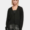 URBAN CLASSICS Damen Strickjacke Ladies Ecovero Oversized In Schwarz