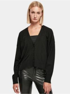 URBAN CLASSICS Damen Strickjacke Ladies Ecovero Oversized In Schwarz