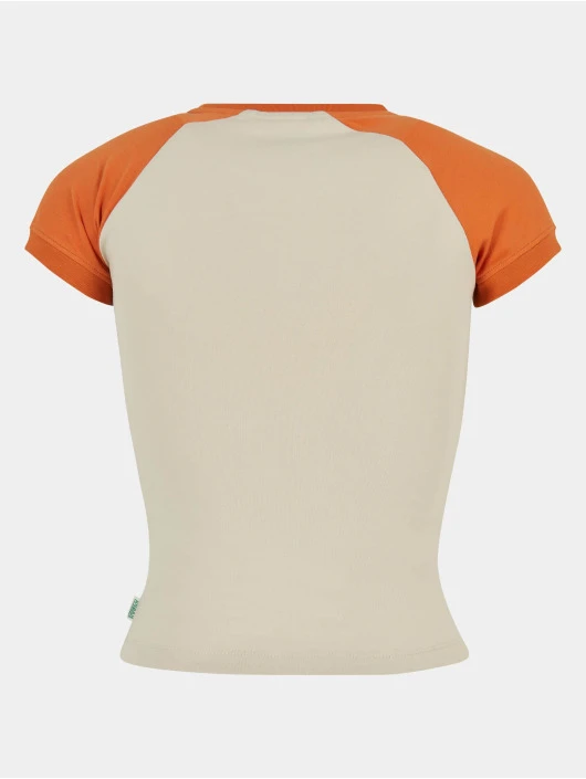 URBAN CLASSICS Damen T-Shirt Ladies Organic Stretch Short Retro Baseball In Beige 2 URBAN CLASSICS Damen T-Shirt Ladies Organic Stretch Short Retro Baseball In Beige – Bild 2