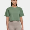 URBAN CLASSICS Damen T-Shirt Ladies Short Oversize In Grün