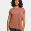URBAN CLASSICS Damen T-Shirt Ladies Modal Extended Shoulder In Orange