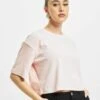 URBAN CLASSICS Damen T-Shirt Velvet Short Kimono In Rosa