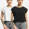 URBAN CLASSICS Damen T-Shirt Ladies Organic Short 2-Pack In Schwarz