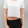 URBAN CLASSICS Damen T-Shirt Short In Weiß