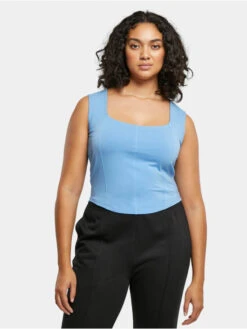 URBAN CLASSICS Damen Tank Tops Ladies Short Corsage In Blau