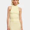 URBAN CLASSICS Damen Tank Tops Ladies Short Rib Knit In Gelb