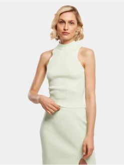 URBAN CLASSICS Damen Tank Tops Ladies Short Rib Knit In Grün