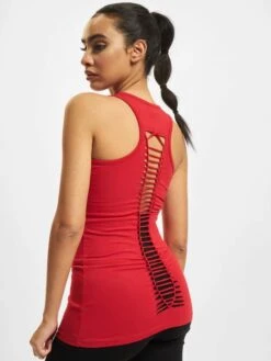 URBAN CLASSICS Damen Tank Tops Cutted Back In Rot