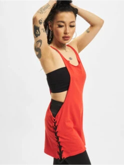 URBAN CLASSICS Damen Tank Tops Side Knotted In Rot