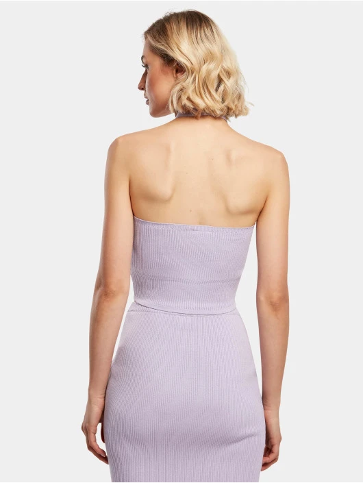 URBAN CLASSICS Damen Tank Tops Ladies Rib Knit Crossed Neckholder In Violet 2 URBAN CLASSICS Damen Tank Tops Ladies Rib Knit Crossed Neckholder In Violet – Bild 2